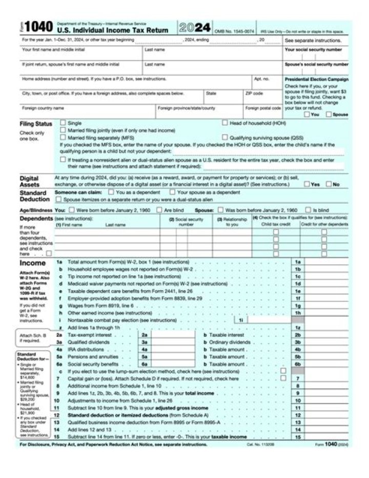 Are there any prior year versions of the Form 1040?