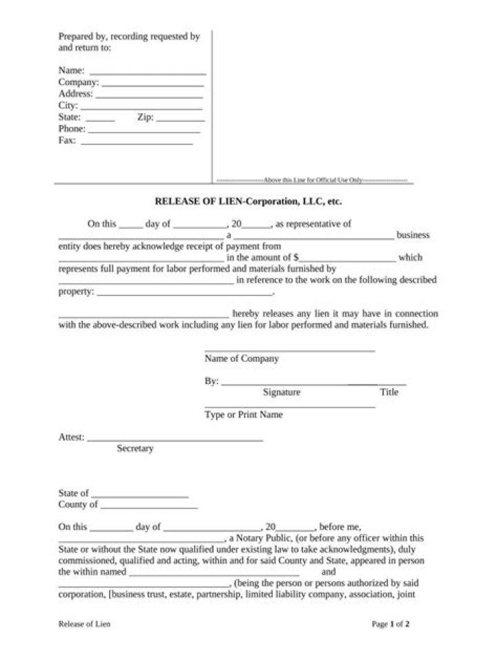 Can a lien be filed against a corporation or LLC?