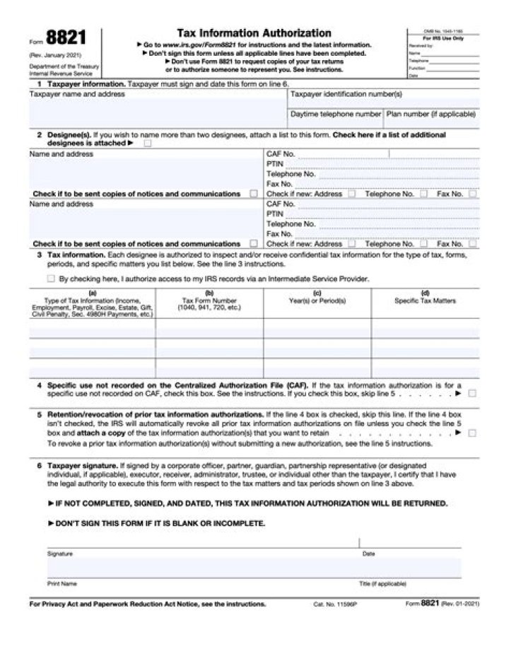 Can form 8821 be electronically filed?