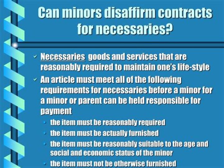 Can minors Disaffirm contracts?