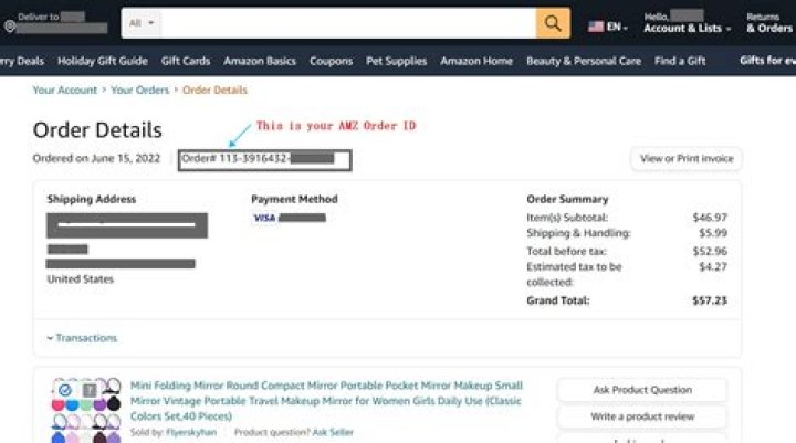 Can you look up Amazon order ID?