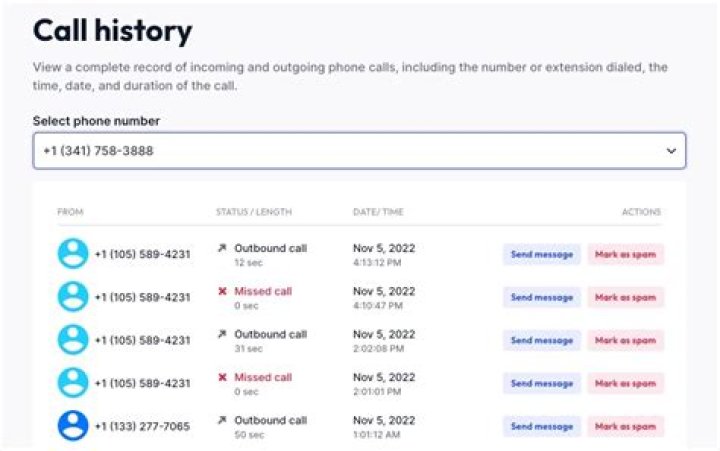 Can you see call history on a landline?
