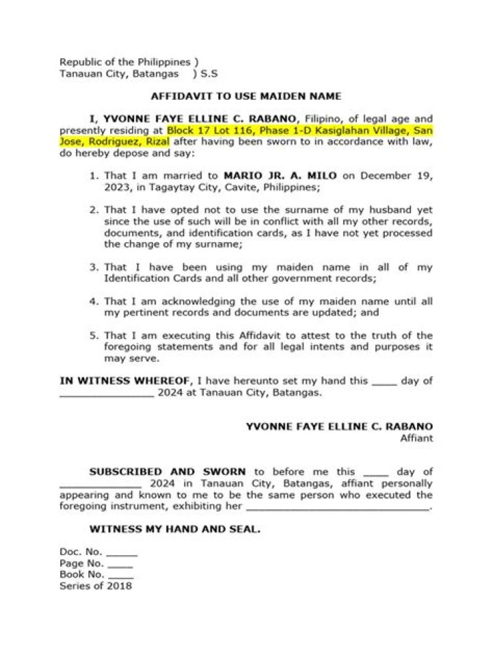 Can you sign documents in maiden name?