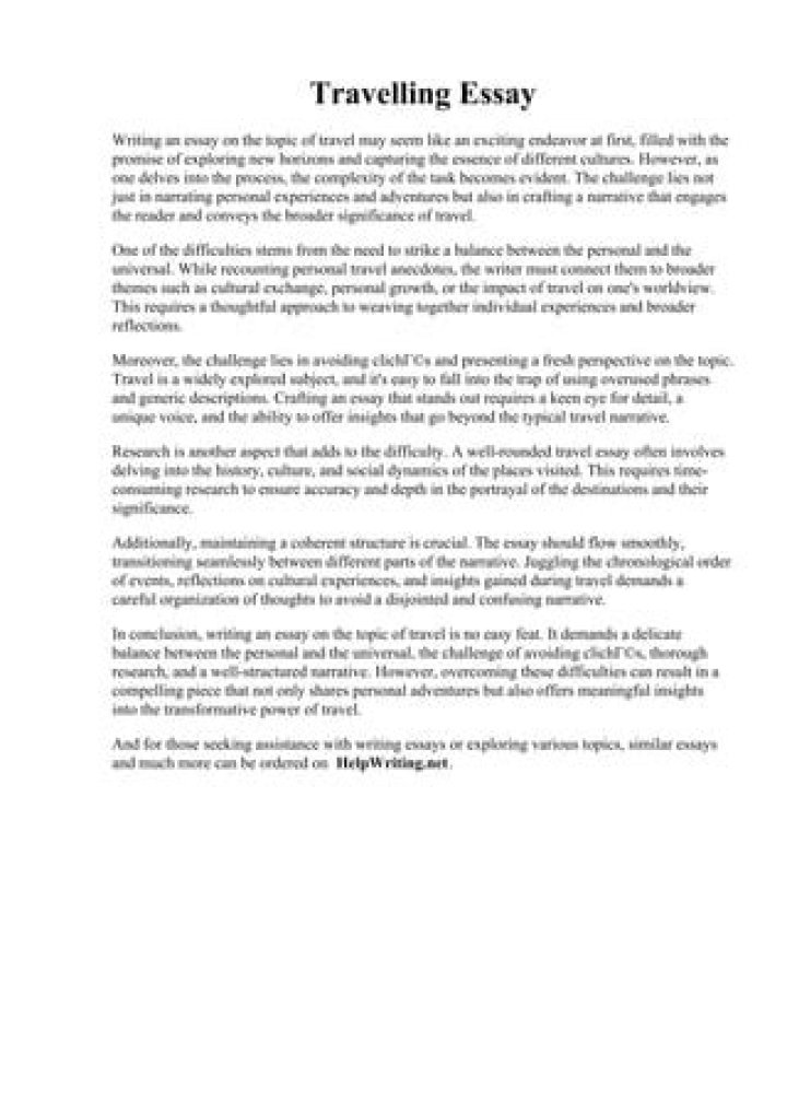 Description of the genre of travel essay