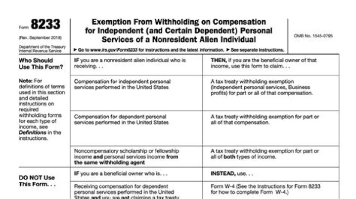 Do I need to fill form 8233?