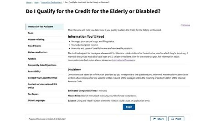 Do I qualify for elderly credit?