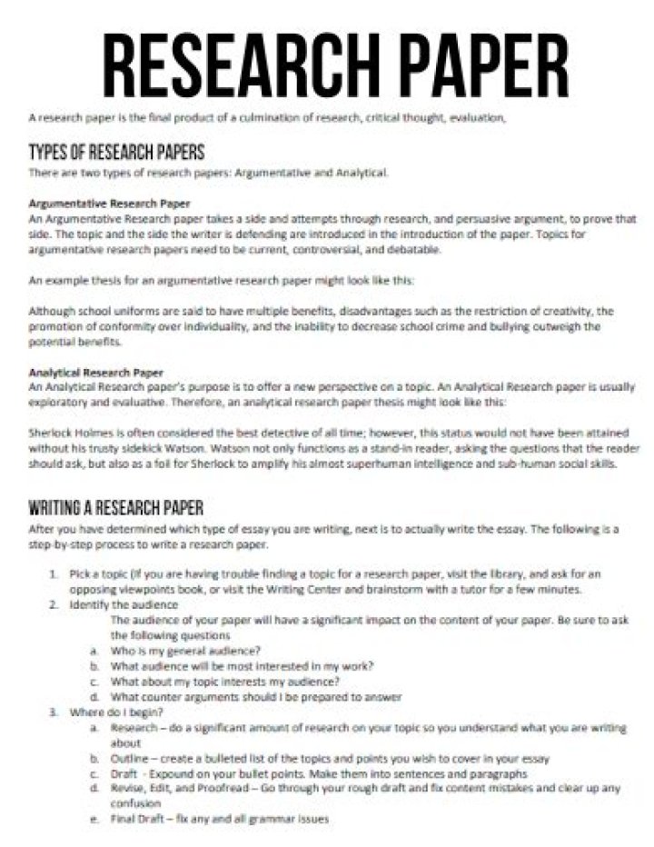 Do research papers need an argument?