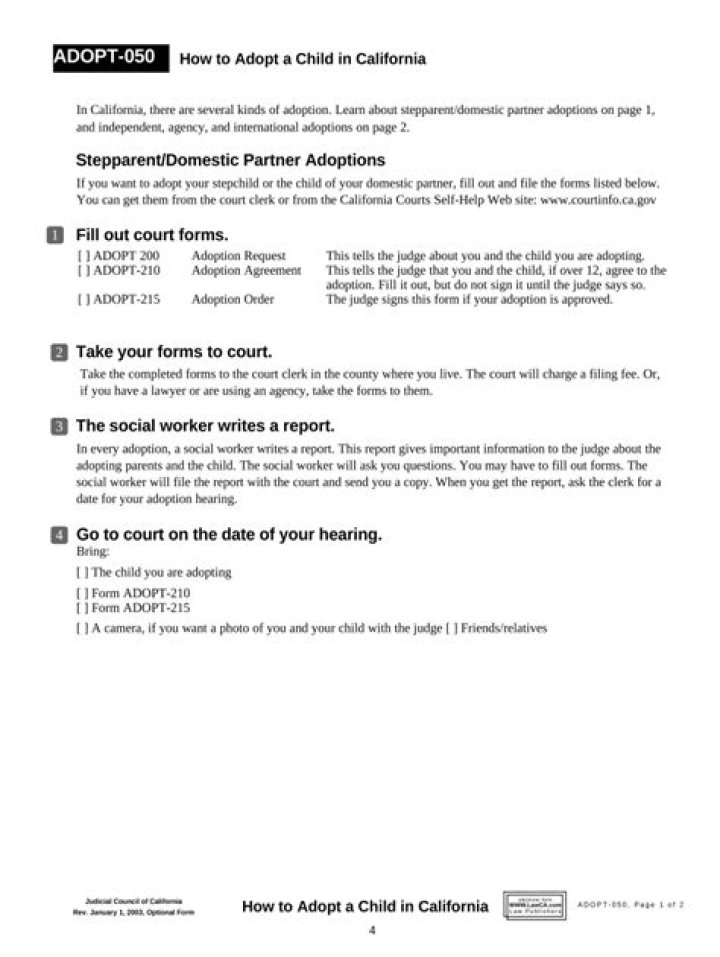 Do you get a monthly check when you adopt a child in California?