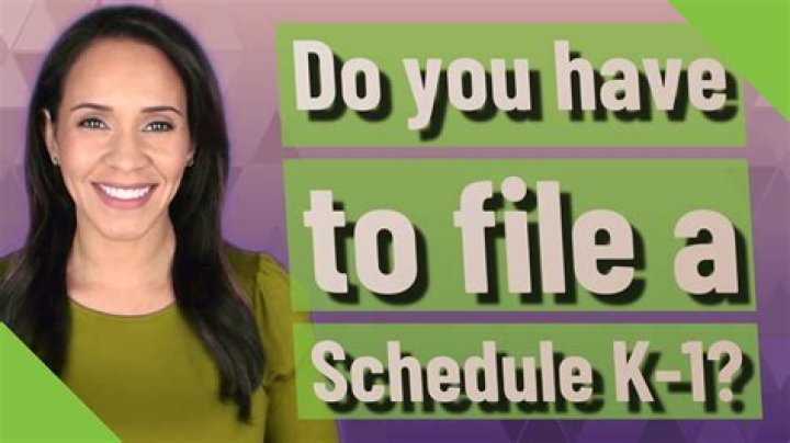 Do you have to file a Schedule K-1?