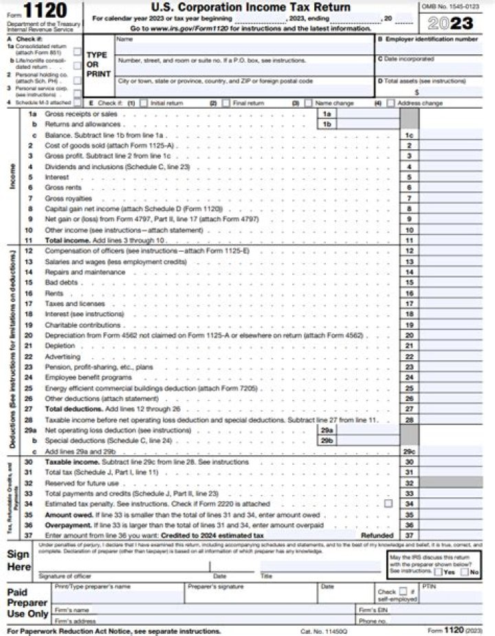 Do you have to file Form 1120 if you are a corporation?
