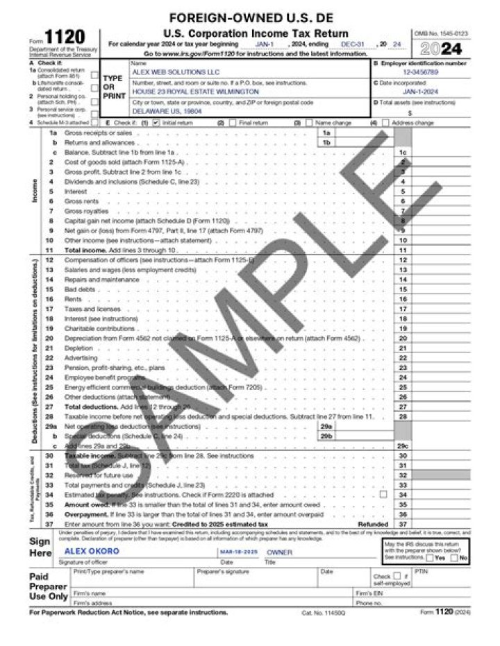 Do you have to file Form 5472 with Form 1120?