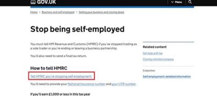Do you have to tell HMRC when you stop being self employed?