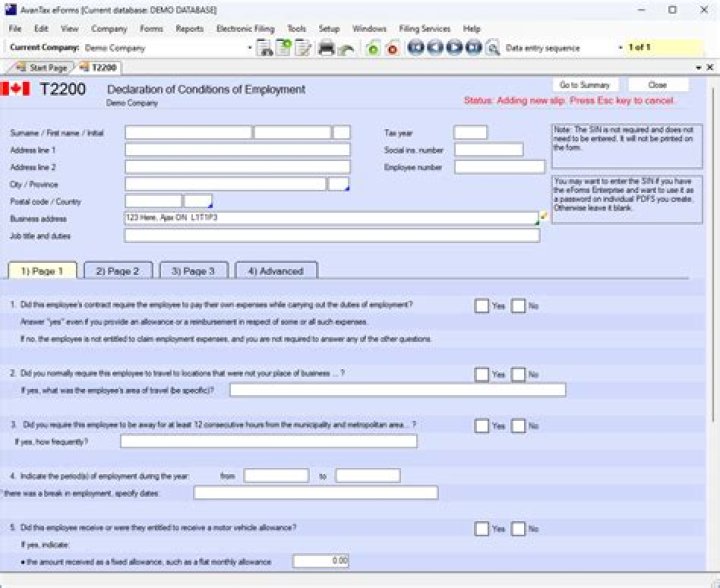 Does an employer have to provide a T2200?