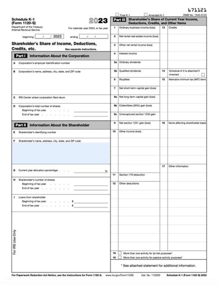 Does an S corp issue a k1?