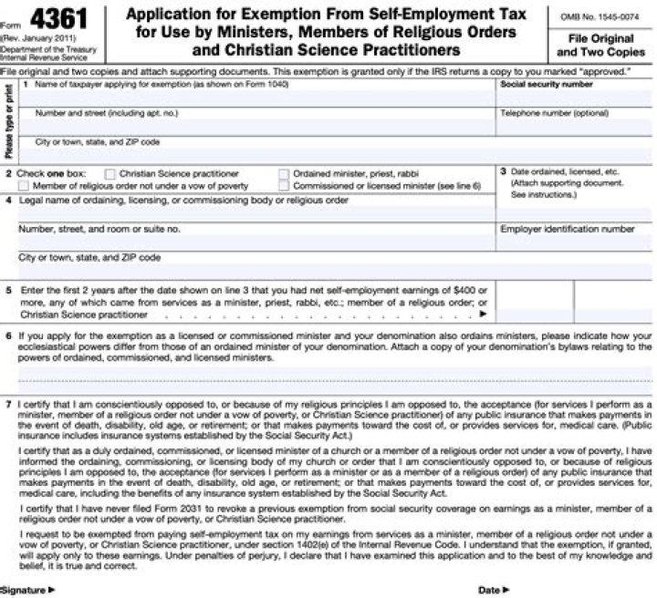 Does Form 4361 apply to housing allowance?