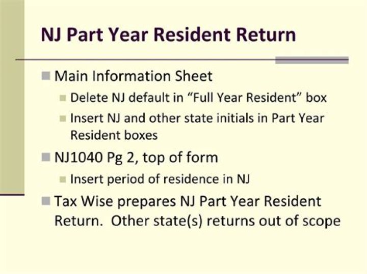 Does New Jersey have a part year resident return?