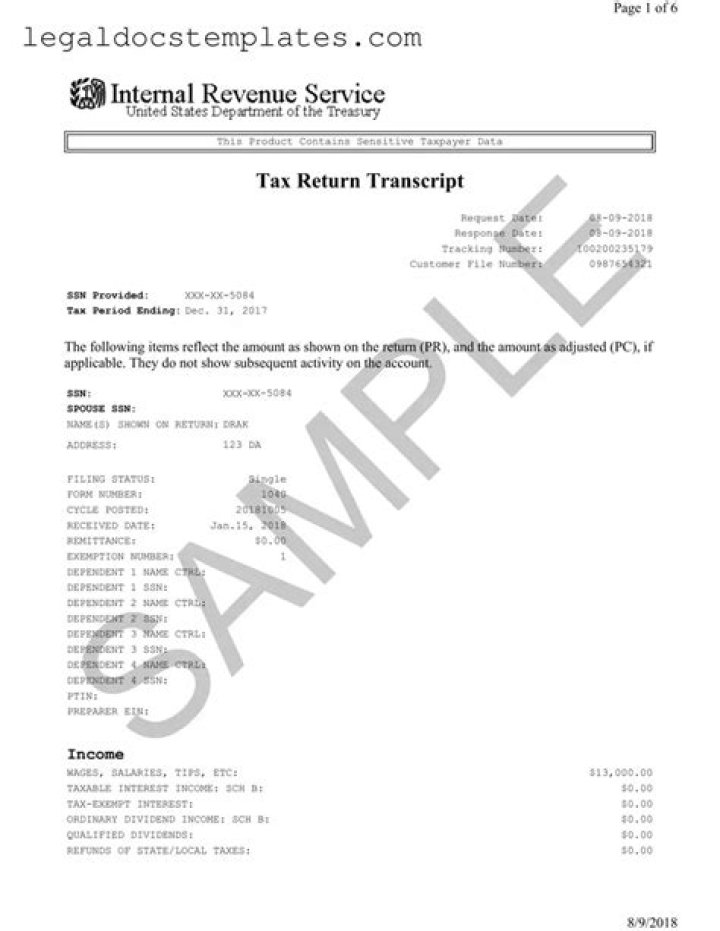 Does tax return transcript include W-2?