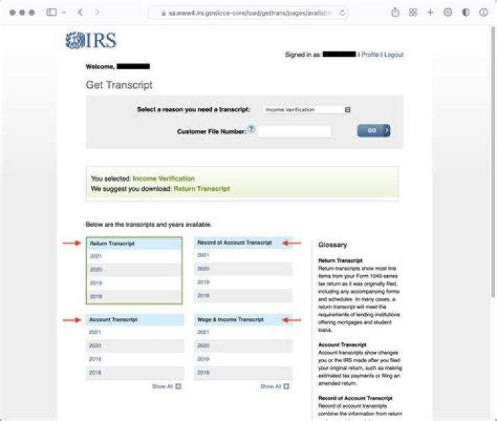 How can I save my IRS transcript?