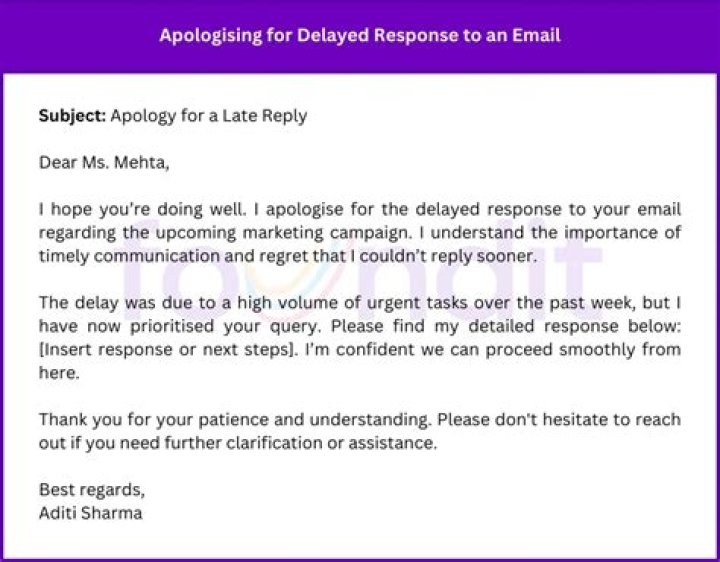 How do I apologize for sending a document late?