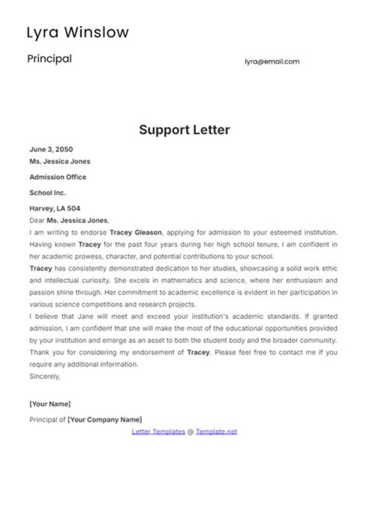 How do I ask for a supporting letter?