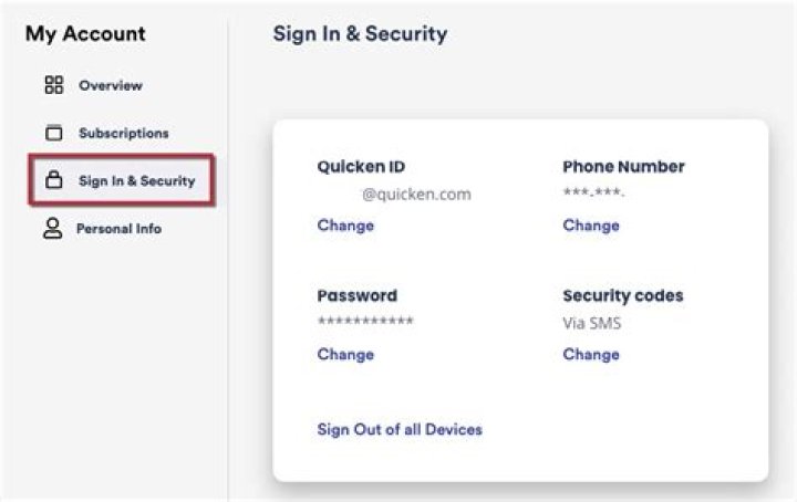 How do I change my password in Quicken?