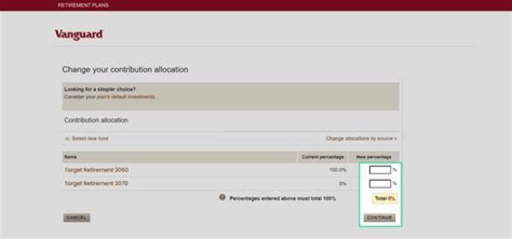 How do I change my Vanguard portfolio?