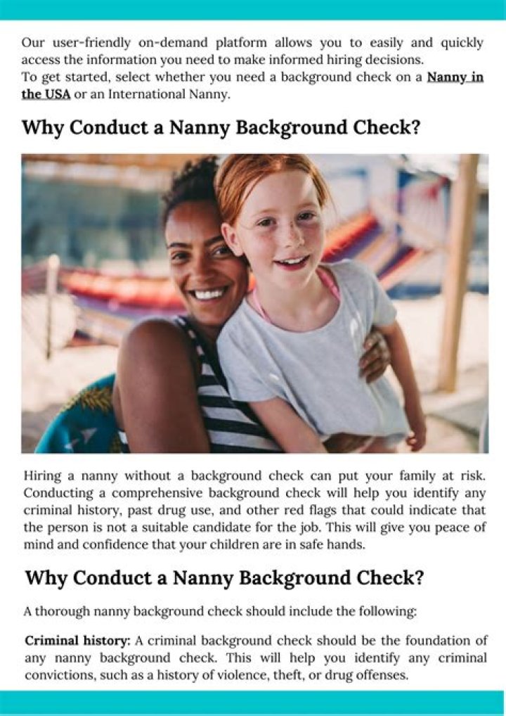 How do I do a background check on a nanny?