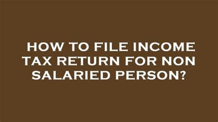 How do I file a return for a non salaried person?