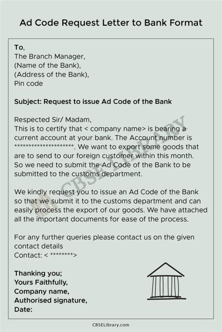 How do I get a bank ad code letter?
