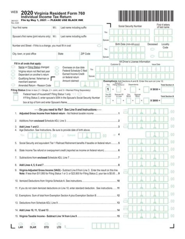 How do I get a Virginia form 760?