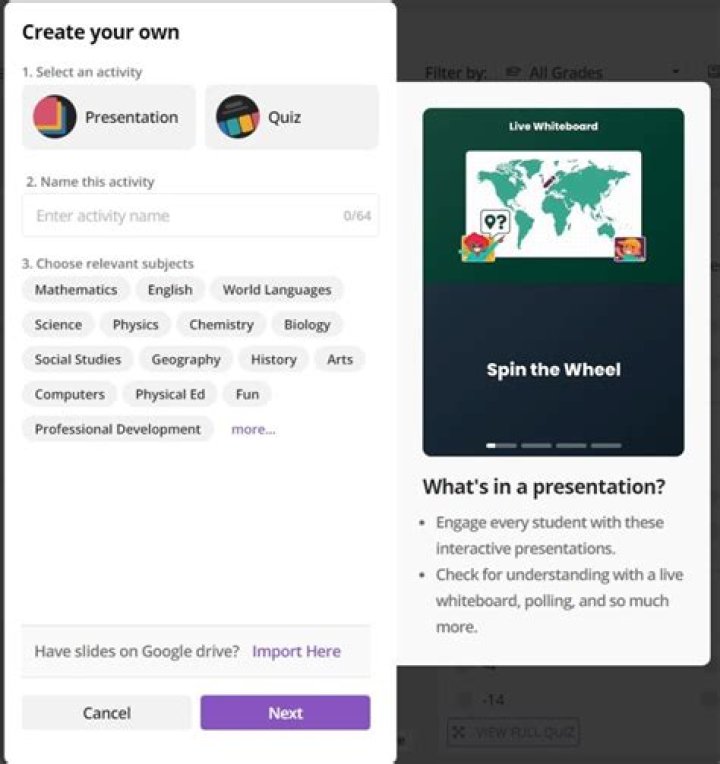 How do I import a question from spreadsheet into Quizizz?