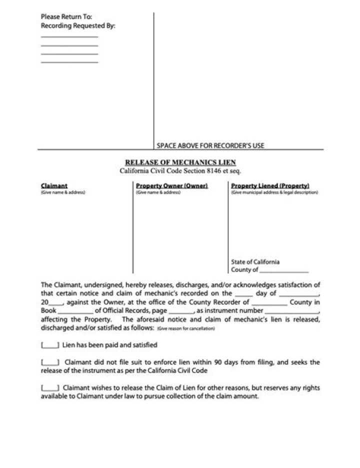 How do I record a lien release in California?