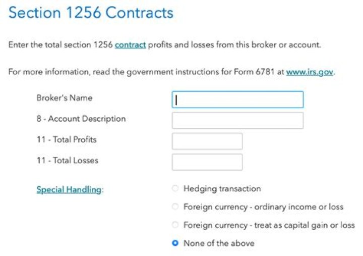 How do I report a section 1256 option contract?