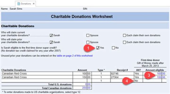 How do I show donations on my tax return?