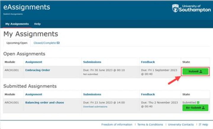 How do I submit an assignment online?