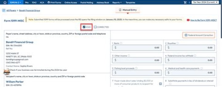 How do I void a 1099 already sent to the IRS?