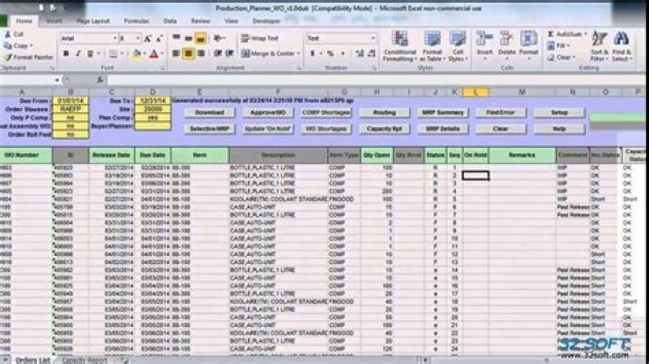 How do you create a production plan in Excel?