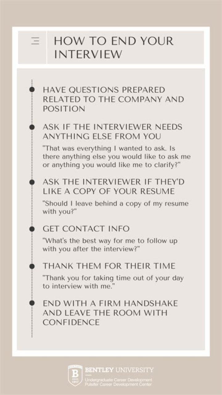 How do you end an interview?