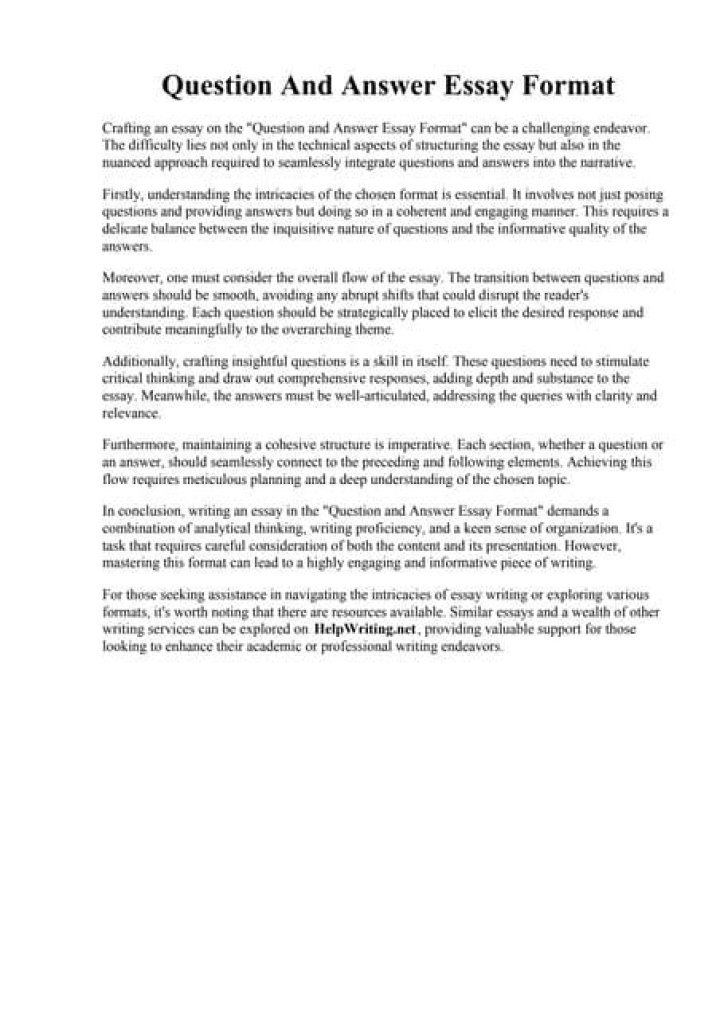 How do you format an essay question?