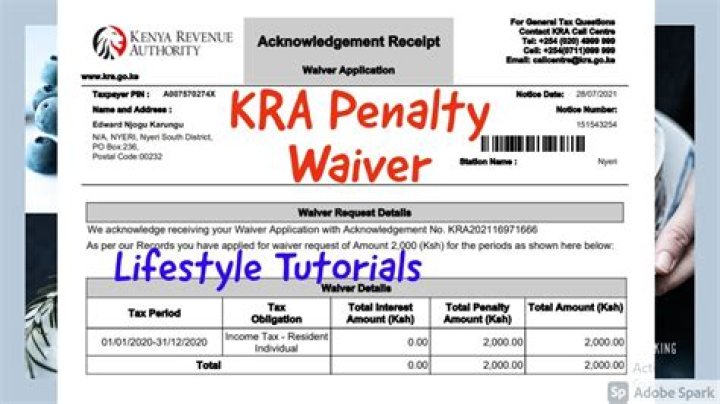 How do you get a KRA penalty waiver?