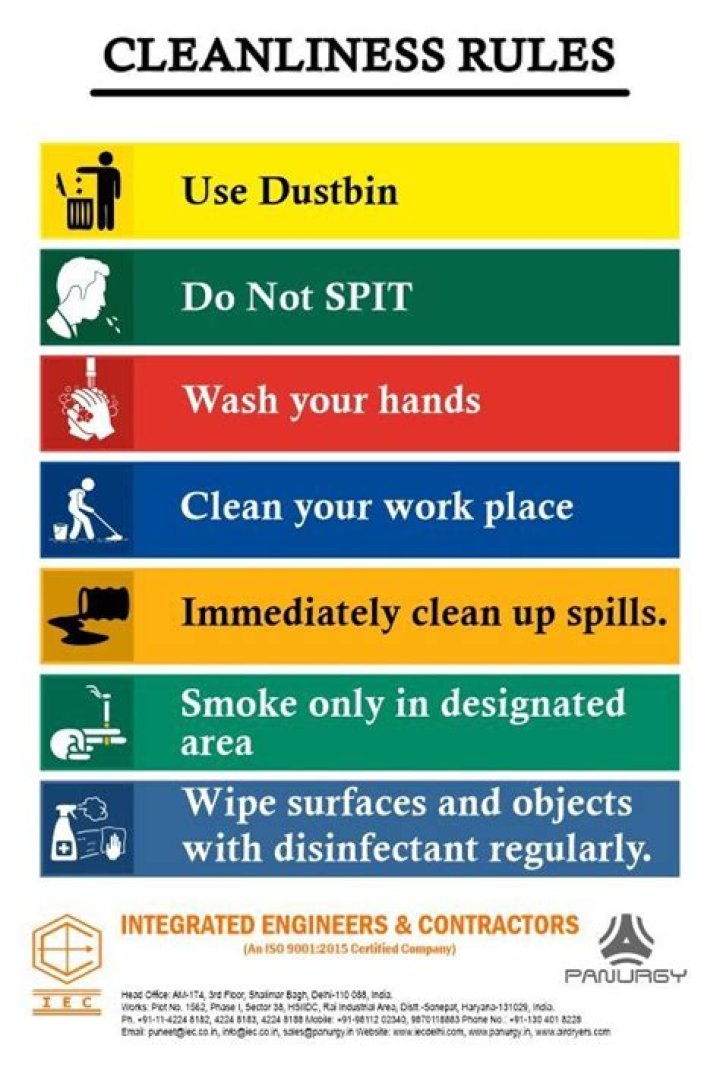 How do you observe cleanliness?