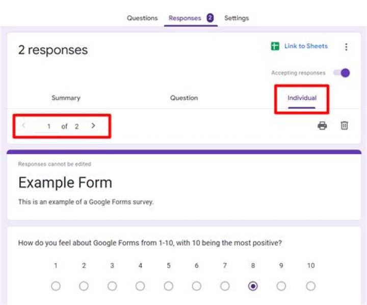 How do you print Google form responses?
