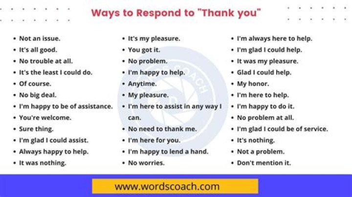 How do you respond to thank you last night?