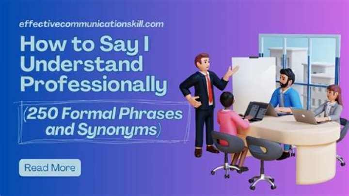 How do you say I understand professionally?