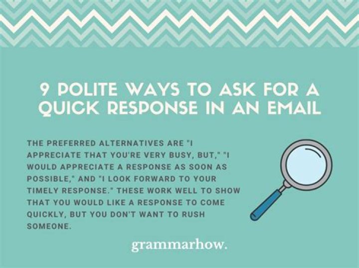 How do you say you want a quick response?