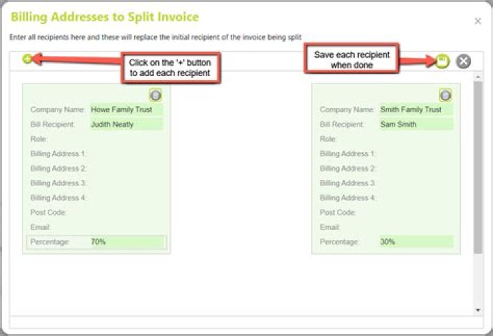How do you split invoices?