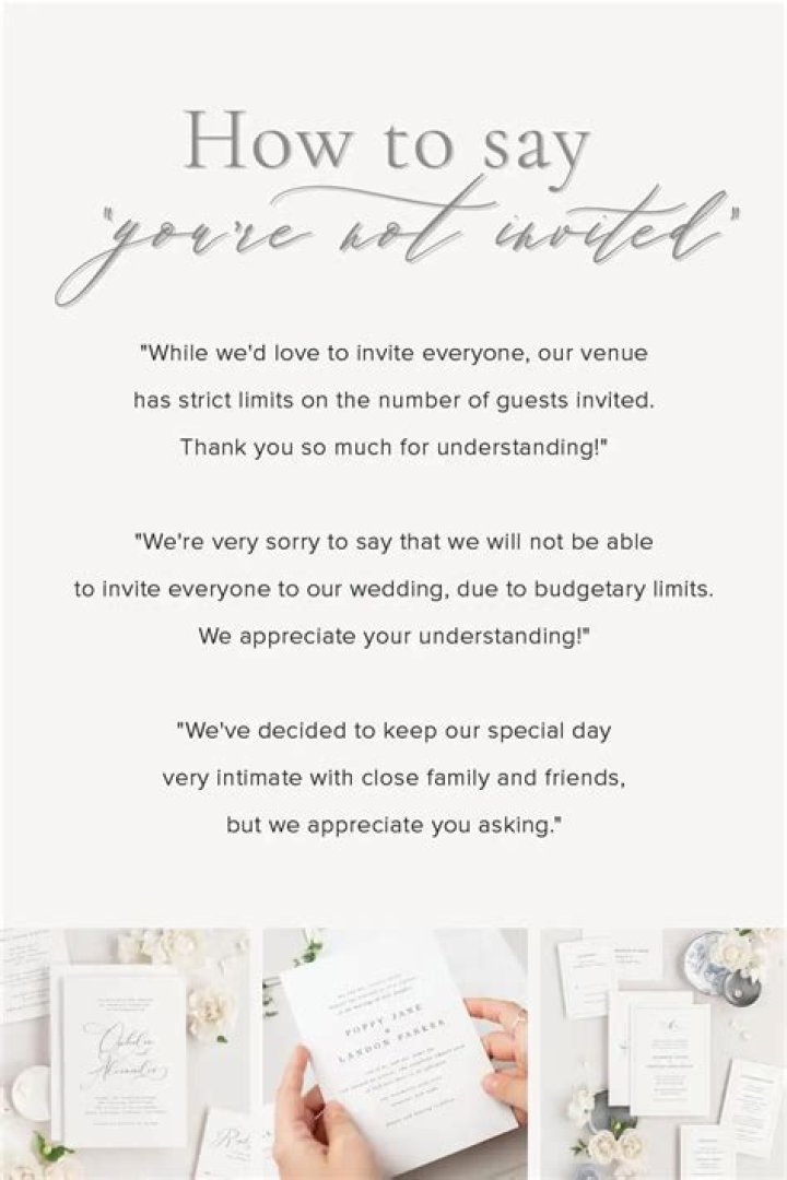 How do you tell guests not to bring a guest?