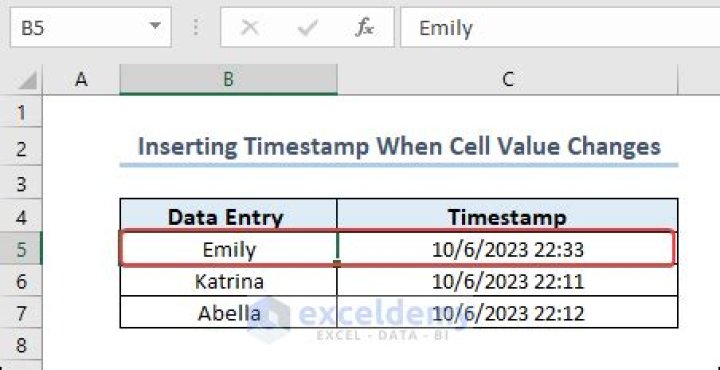 How do you timestamp a cell in Excel?