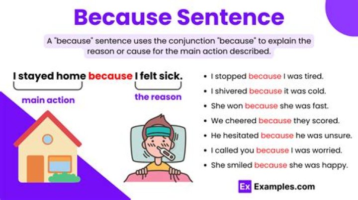 How do you use because 3 times in a sentence?