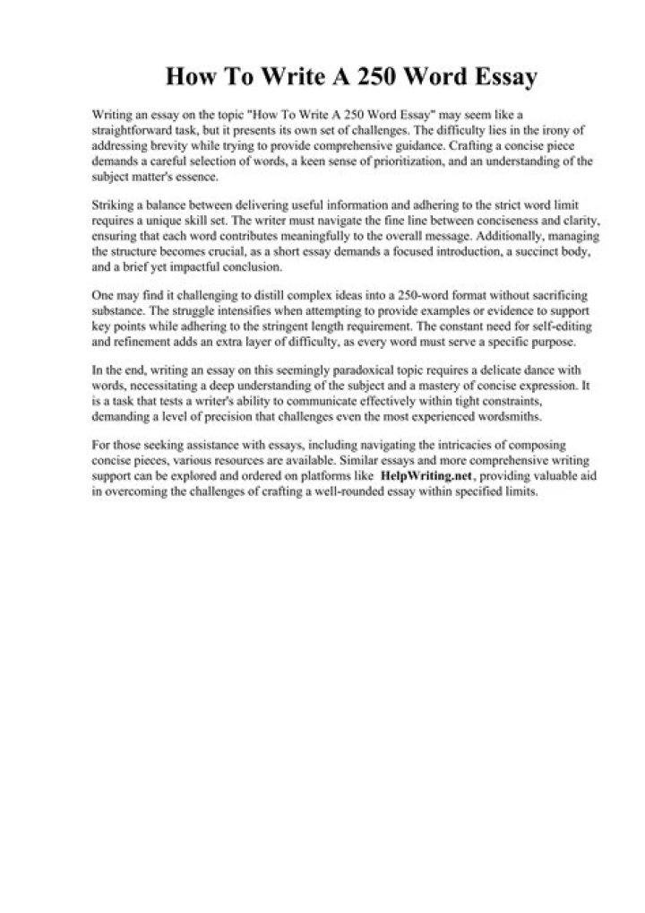 How do you write a 250 word response?